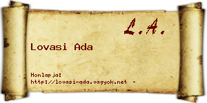 Lovasi Ada névjegykártya